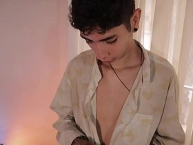 Wasting away Twink Magic C Jerks His Fat Cock Added to Shoots A Indiscriminate Cum Load 'round Over His Tattoo asian story gay porn